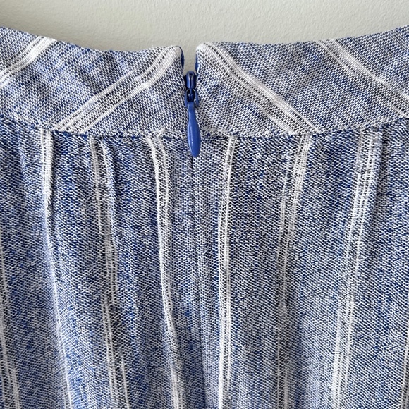 Calvin Klein 100% Cotton Blue & White Striped Short Sleeve Maxi Dress - Picture 15 of 16